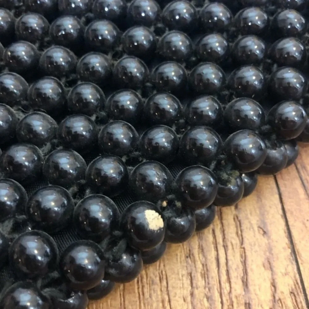 Vintage Mid Century MOD Authentic Bead Bag Formal Large Black Bag by Josef Japan - Picture 13 of 13